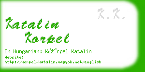 katalin korpel business card